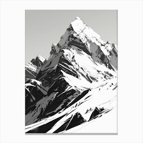 Black And White Mountain Canvas Print