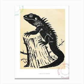 Lizard In The Woods Bold Block 3 Poster Canvas Print