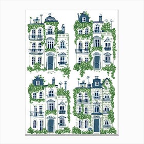 Set Of Houses With Ivy Canvas Print