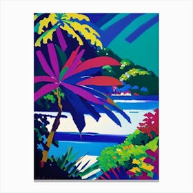 Seychelles Seychelles Colourful Painting Tropical Destination Canvas Print