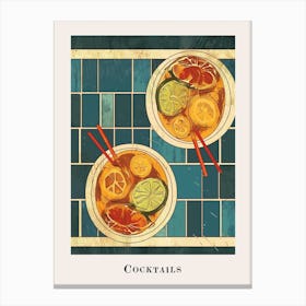 Cocktails Tiled Poster 2 Canvas Print
