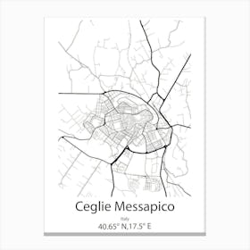 Ceglie Messapico,Italy Minimalist Map Canvas Print