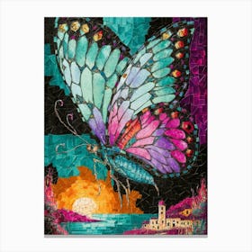 Butterfly At Sunset Canvas Print