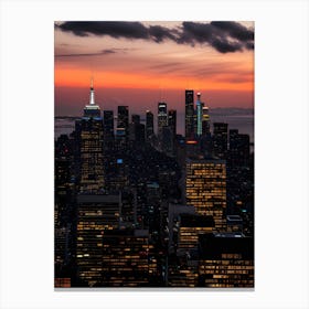 Sunset Over New York City Canvas Print