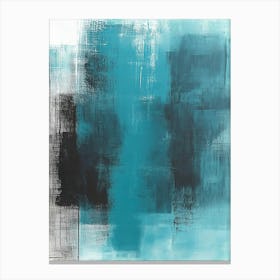 Teal And Black Abstract 2 Canvas Print