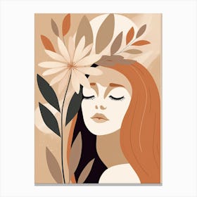 Bloom Body Woman Neutral Colours Boho Style 14 Canvas Print