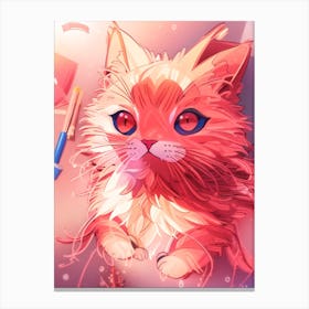 Cute Pinky Cat Canvas Print