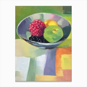 Black Raspberry Bowl Of fruit Canvas Print