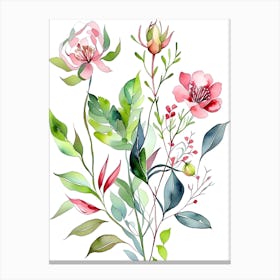 Watercolor Flowers 1 Canvas Print