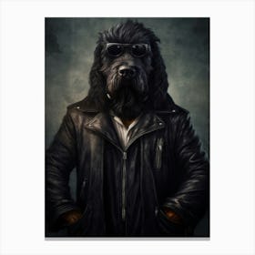 Gangster Dog Black Russian Terrier Canvas Print