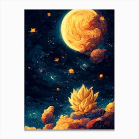 Dragon Ball Songoku Starry Night Galaxy Canvas Print