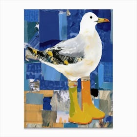 Seagull In Boots Canvas Print