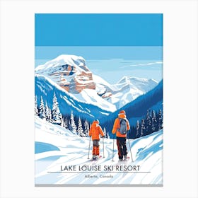 Lake Louise Ski Resort   Alberta Canada, Ski Resort Poster Illustration 1 Canvas Print