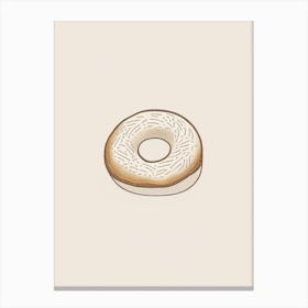 Baked Bagel Minimalist Line 1 Canvas Print