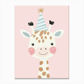 Birthday Giraffe, Nursery Wall Art for Kids Canvas Print