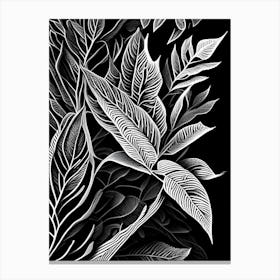 Tea Tree Leaf Linocut 2 Canvas Print