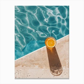 Top View Of A Light Brown Drink On The Corner Of A Pool, Beautiful Vacation Background Stampe su tela