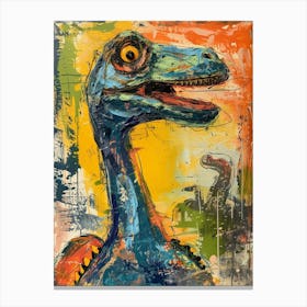 Abstract Dinosaur Brushstrokes 1 Canvas Print