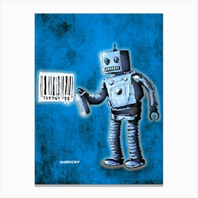 BLUE ROBOT Canvas Print