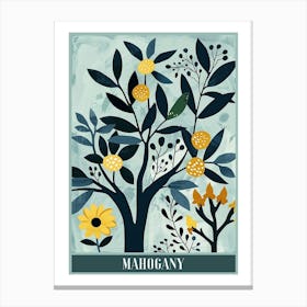 Mahogany Tree Flat Illustration 6 Poster Canvas Print