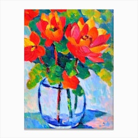 Lotus Floral Abstract Block Colour 1 Flower Canvas Print