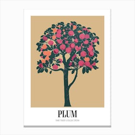 Plum Tree Colourful Illustration 1 Poster Canvas Print