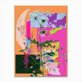 Gypsophila (Baby S Breath) 1 Neon Flower Collage Canvas Print