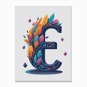 Colorful Letter E Illustration 85 Canvas Print