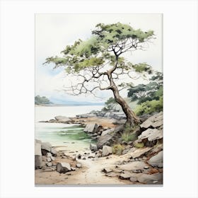 Ishigaki Island In Okinawa, Japanese Brush Painting, Ukiyo E, Minimal 1 Canvas Print