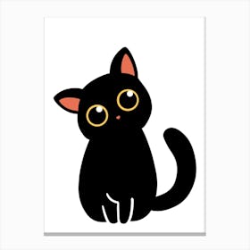 Cute Black Cat Stampe su tela