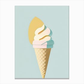Ice Cream Dessert Simplicity Flower Canvas Print