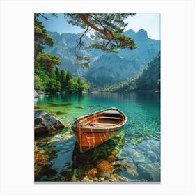 Boat In The Lake Canvas Print