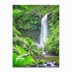 Selvatura Park Waterfall, Costa Rica Realistic Photograph (2) Canvas Print