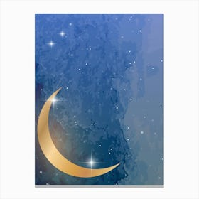 Moon And Stars Background Canvas Print