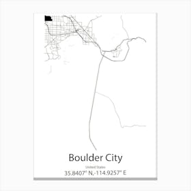 Boulder,United States Minimalist Map Canvas Print