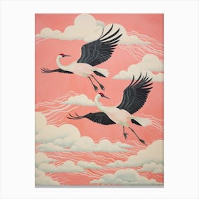 Vintage Japanese Inspired Bird Print Emu 3 Canvas Print