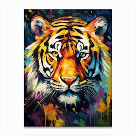 Tiger Art In Post Impressionism Style 1 Canvas Print