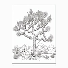  Detailed Drawing Of A Joshua Tree In The Style Of Jam 4 Canvas Print