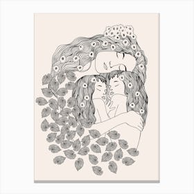 Mother And Daughters (Klimt remake) Canvas Print