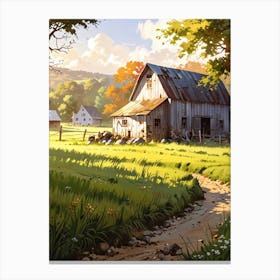 Barns In The Countryside Canvas Print