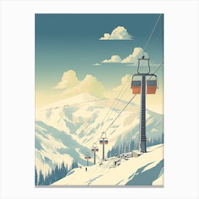 Heavenly Mountain Resort   California Nevada, Usa, Ski Resort Illustration 2 Simple Style Canvas Print