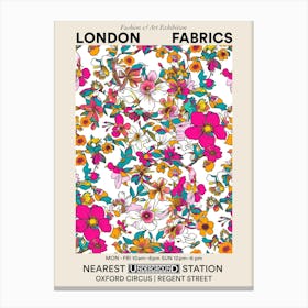 Poster Clover Chic London Fabrics Floral Pattern 3 Canvas Print