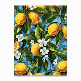 Lemons And Flowers 1 Canvas Print