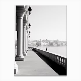 Marseille, France, Mediterranean Black And White Photography Analogue 1 Canvas Print