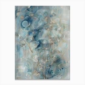 A Moment of Tranquility: Dandelion Seeds Suspended in a Peaceful Sky 1 Canvas Print