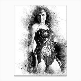 Wonder Woman Gal Gadot Drawing Canvas Print