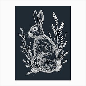 Tans Rabbit Minimalist Illustration 4 Canvas Print