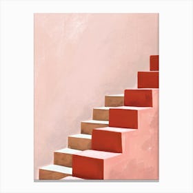 Stairs And Stories Terracotta Canvas Print