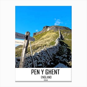 Pen Y Ghent, Mountain, Yorkshire Dales, 3 Peaks, Nature, Art, Wall Print Canvas Print