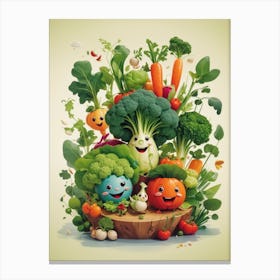 Happy Vegetables 1 Canvas Print